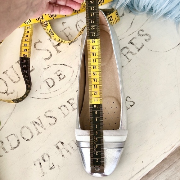 Geox, Respira, Metallic Silver,  Ballet Flats, Size, Eur 38, Great Condition - Picture 15 of 16